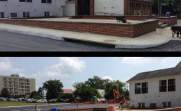 Retaining Wall, block structural, brick veneer